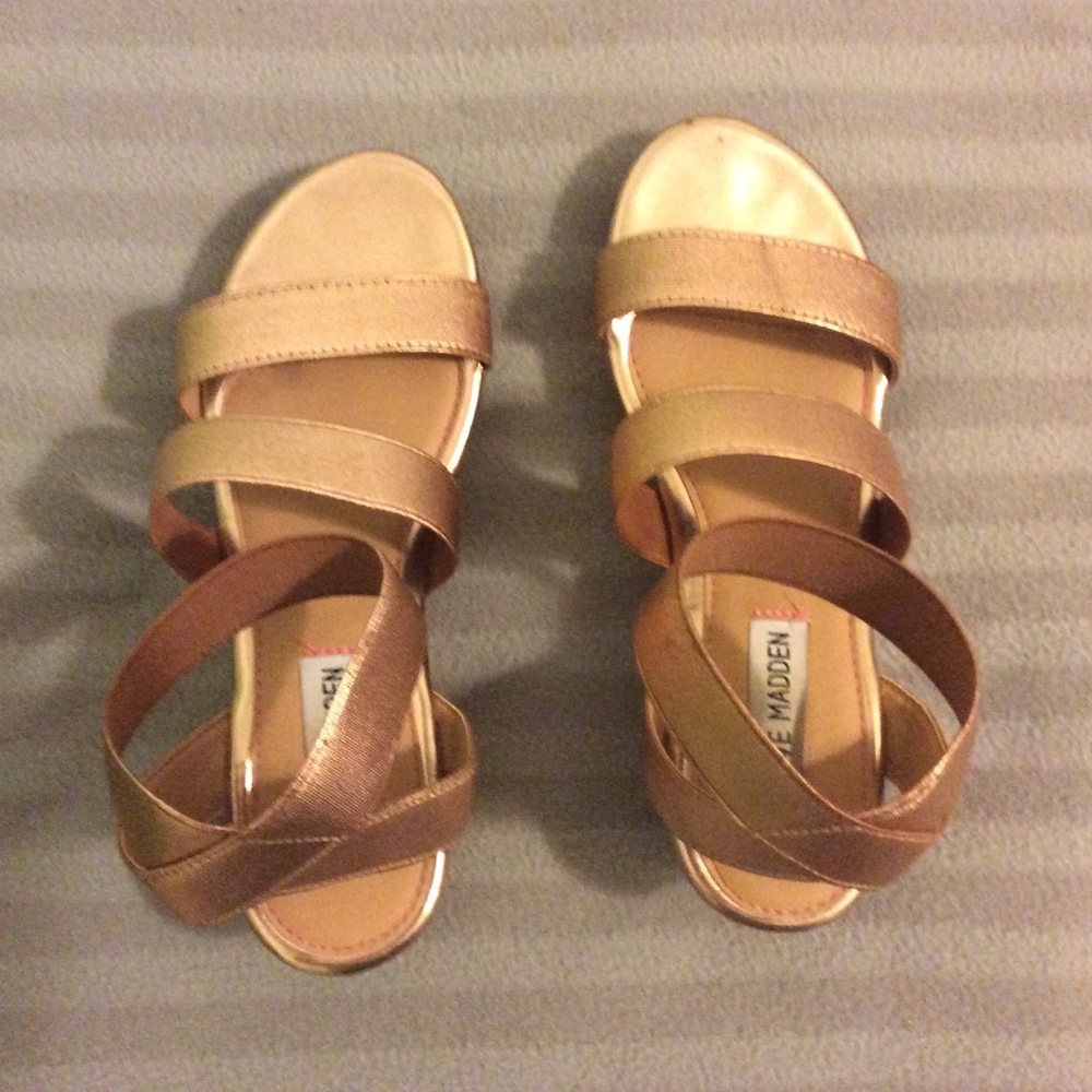 Rose gold strapped sandals